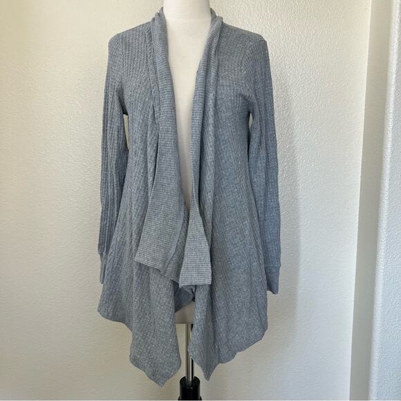 Motherhood Maternity Waffle Knit Gray Open Sweater Cardigan - Picture 1 of 6